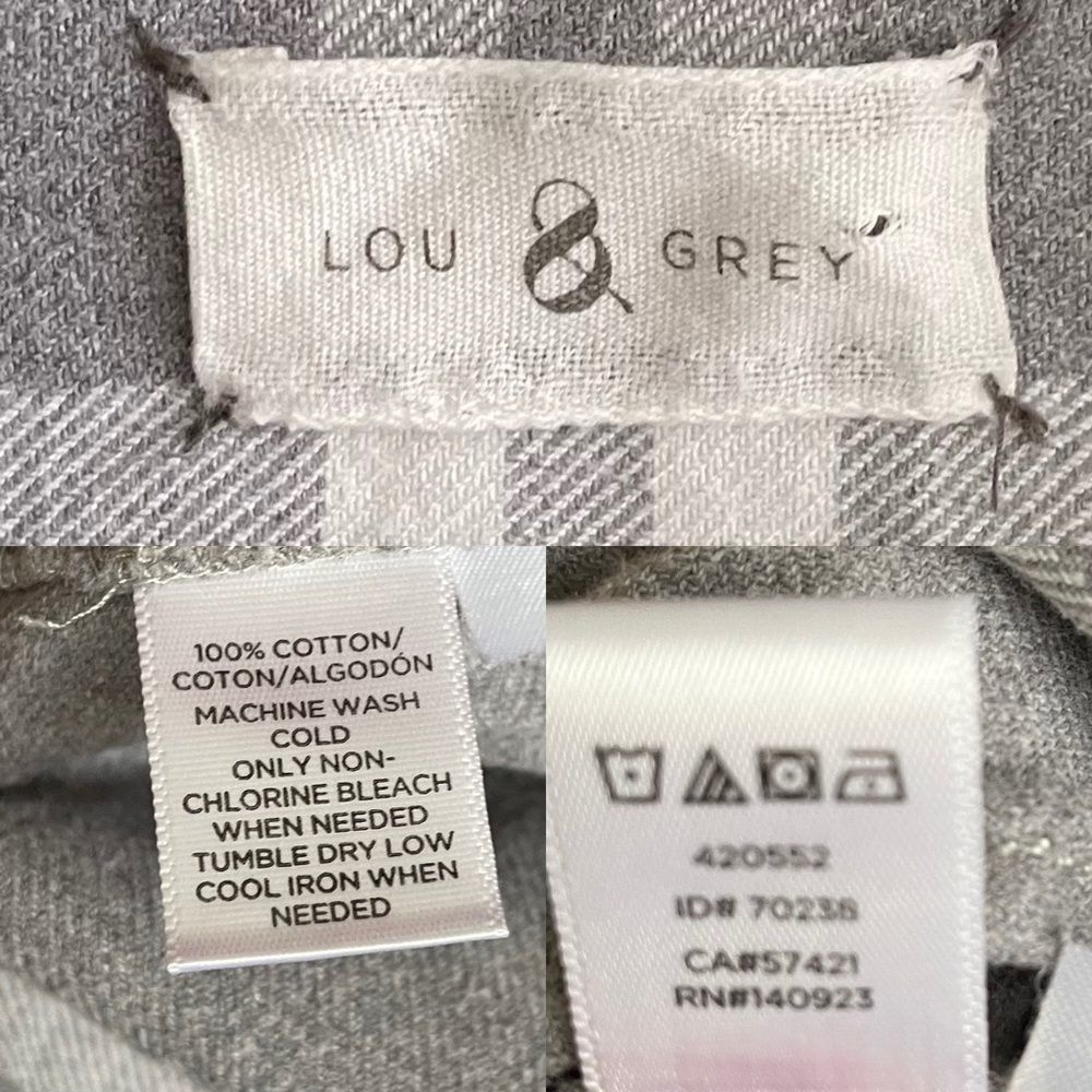 Anthropologie Gray & White Plaid Relaxed Button-Down - Picture 5 of 8